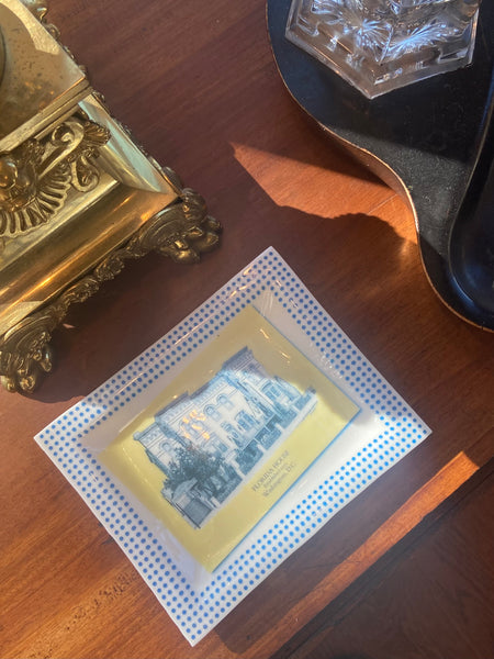 Medium Porcelain Trinket Tray with Yellow Design