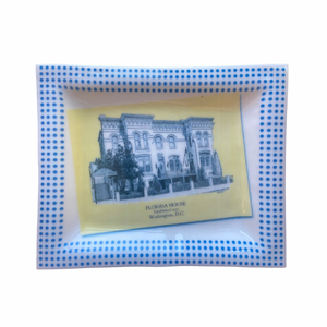 Medium Porcelain Trinket Tray with Yellow Design