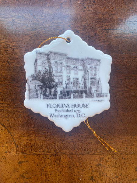 Florida House Snowflake Porcelain Ornament