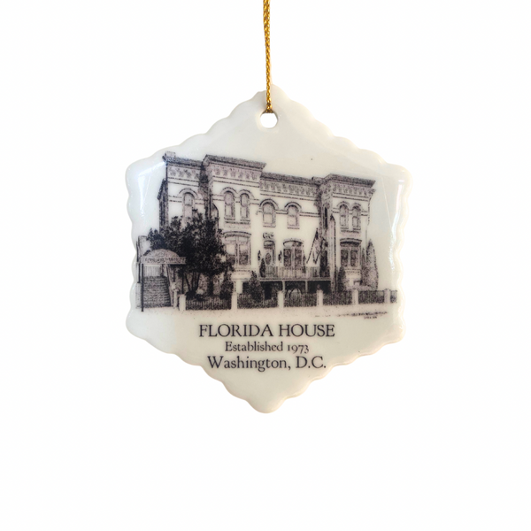 Florida House Snowflake Porcelain Ornament