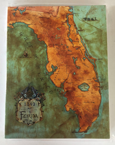 1840 Old Florida Map Notecards